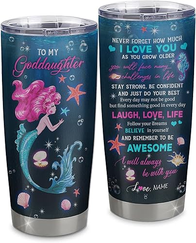 Miniatura 50 de Personalized To My Goddaughter From Godmother Stainless Steel Tumbler Cup Lion My Precious Goddaughter Birthday Graduation Christmas Travel Mug 20oz