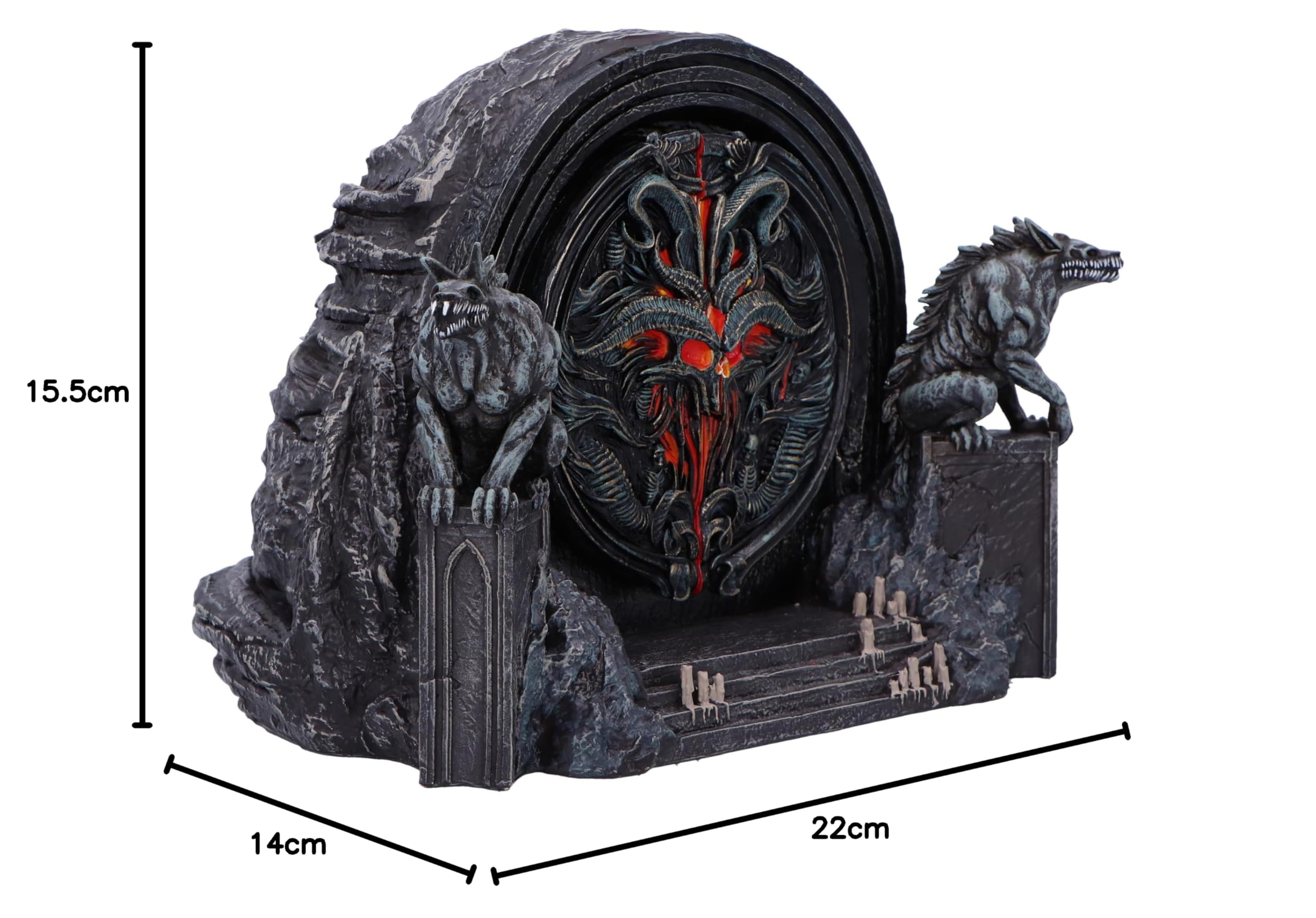 Nemesis Now Diablo IV Hells Gate Box 15,5 cm, żywica, czarny, oficjalnie licencjonowany produkt Diablo, pudełko na akcesoria do gier, mały schowek, odlewane w najlepszej żywicy, ręcznie malowane