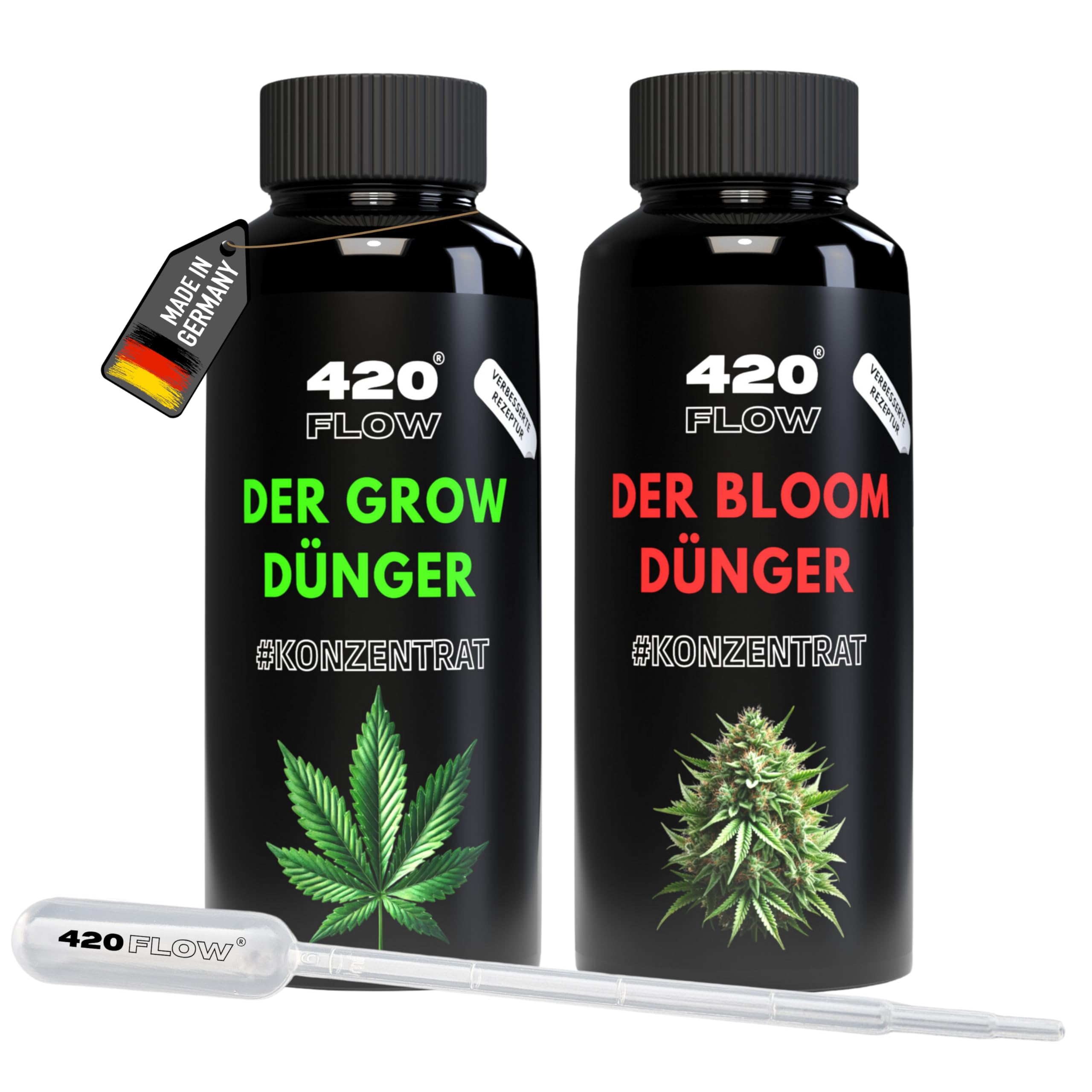 420Flow Cannabis Dnger-Set: Grow und Bloom  Komplettset fr Anfnger,  strkt Bltter, frdert prchtige Blten Pflanzendnger Autoflower, Hanf  Set Anbau (500ml) : Amazon.de: Garten