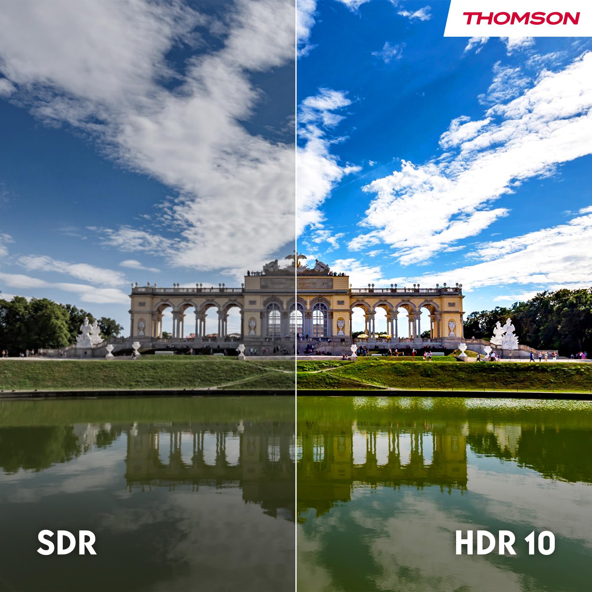 THOMSON 24 Pouces (60 cm) HD LED Smart TV, Wi-FI, Commande vocale, HDR10, Dolby Audio, Triple Tuner (Câble-Satellite-TNT), HDMI, USB, 1.5GB RAM, 8GB Flash – 24HT2S15