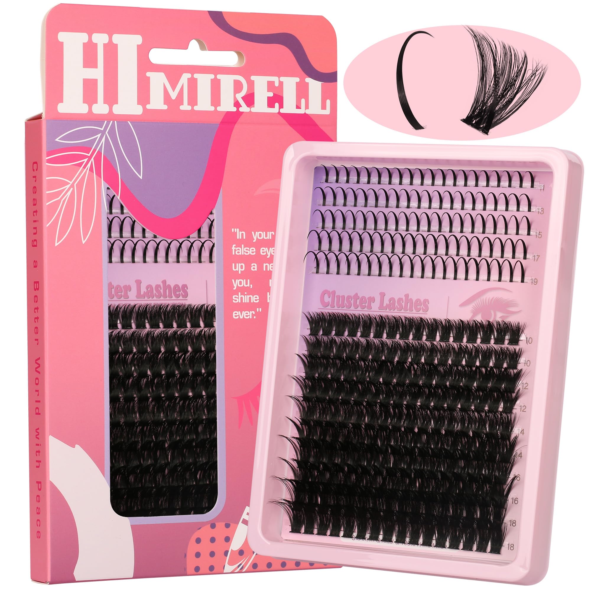 Lash Clusters 100D Lash Spikes Eyelash Clusters Volume 260pac Long 10-19mm Individual Lashes DIY Spiky Lash Extension Mega Cluster Eyelash Extensions Mink Strips Lashes Thick - Image 2