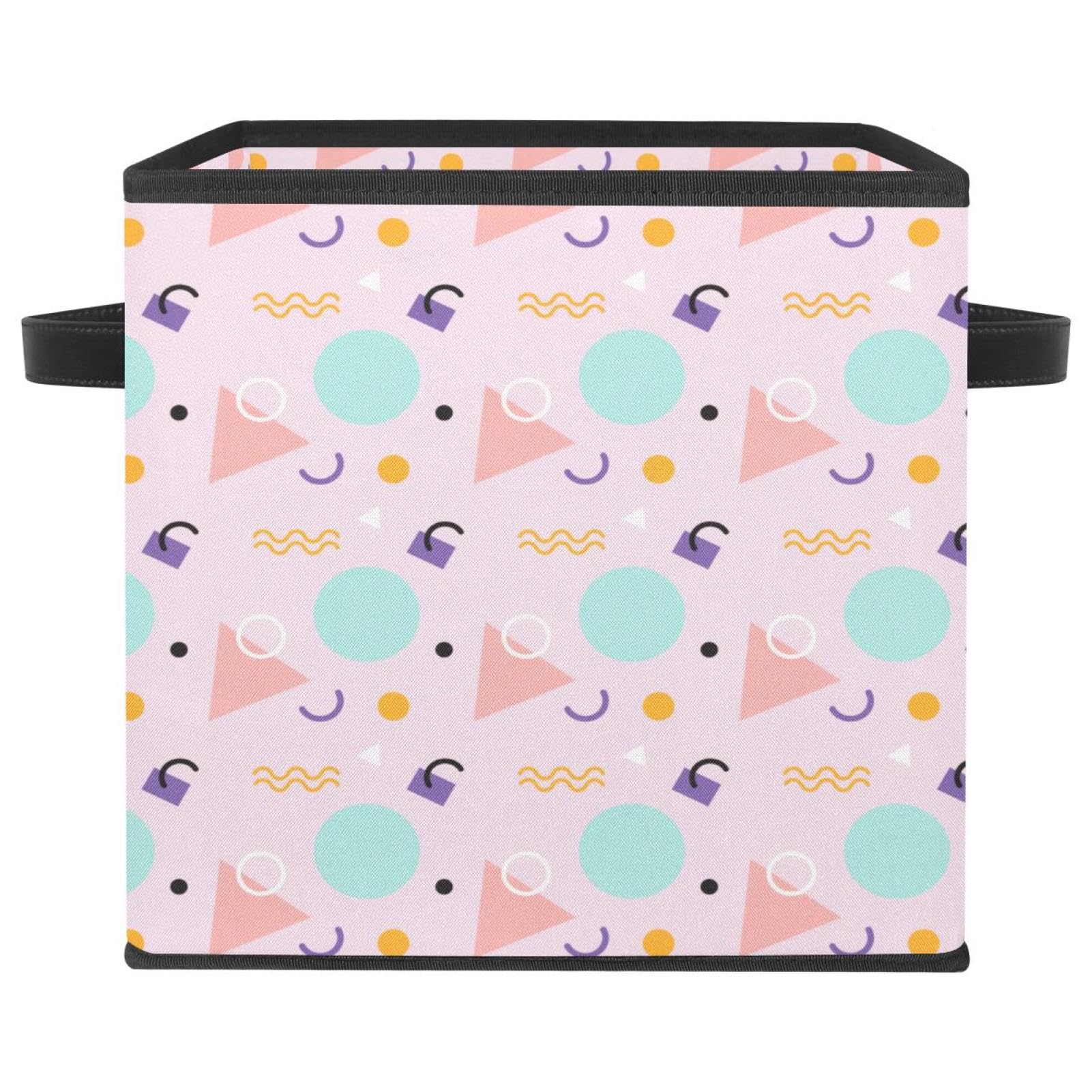 Boîte de rangement avec poignées pour linge et livres rose
