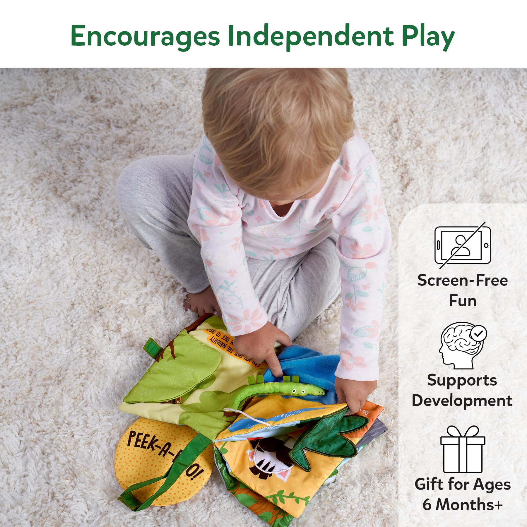 Skillmatics Peek-a-Boo Jungle Book β Soft Cloth Baby Book 3