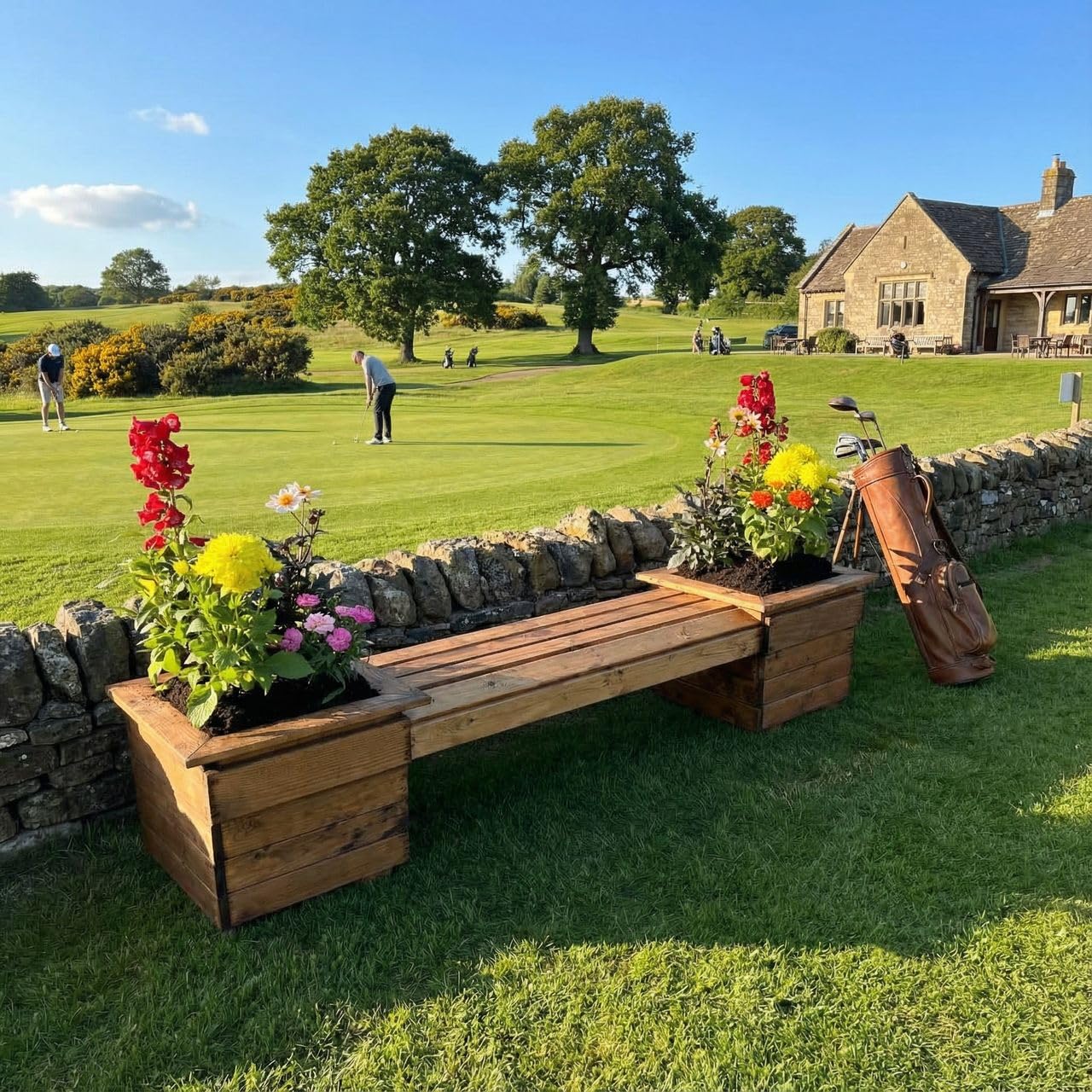 Charles Taylor Knights Double Curved Planter Bench