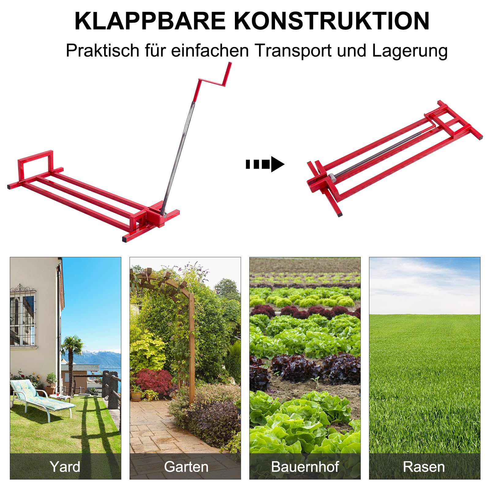 SOARS Rasentraktor Hebevorrichtung, Rasentraktorheber Metall, Hebervorrichtung für Aufsitzmäher 400kg belastbar, Neigung bis 50°, stufenlos verstellbar