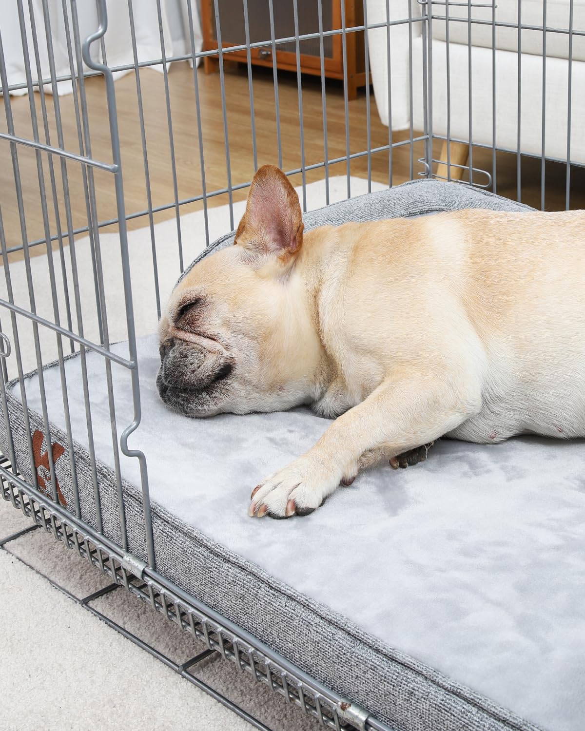 KSIIA Cama ortopédica extragrande para perros XL impermeable con refuerzo en forma de U, funda extraíble lavable y parte inferior antideslizante, gris, 104 x 68 x 17 cm