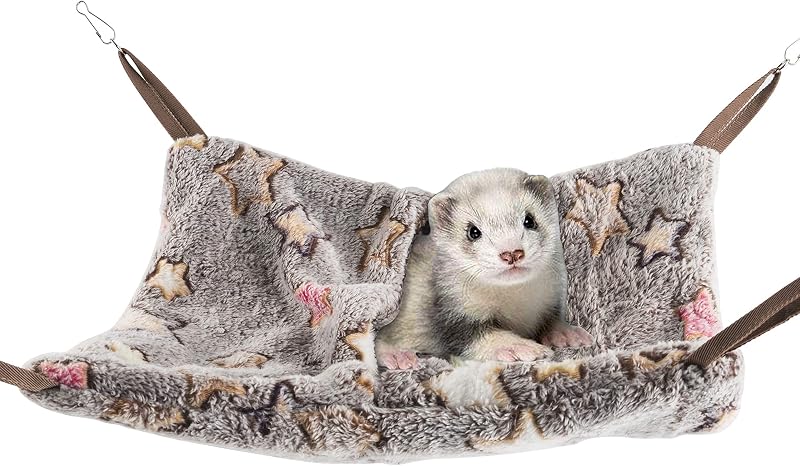 Rede Hammock para Furões e Pequenos Animais Niteangel Cream Star 40,13 x 40,13 cm