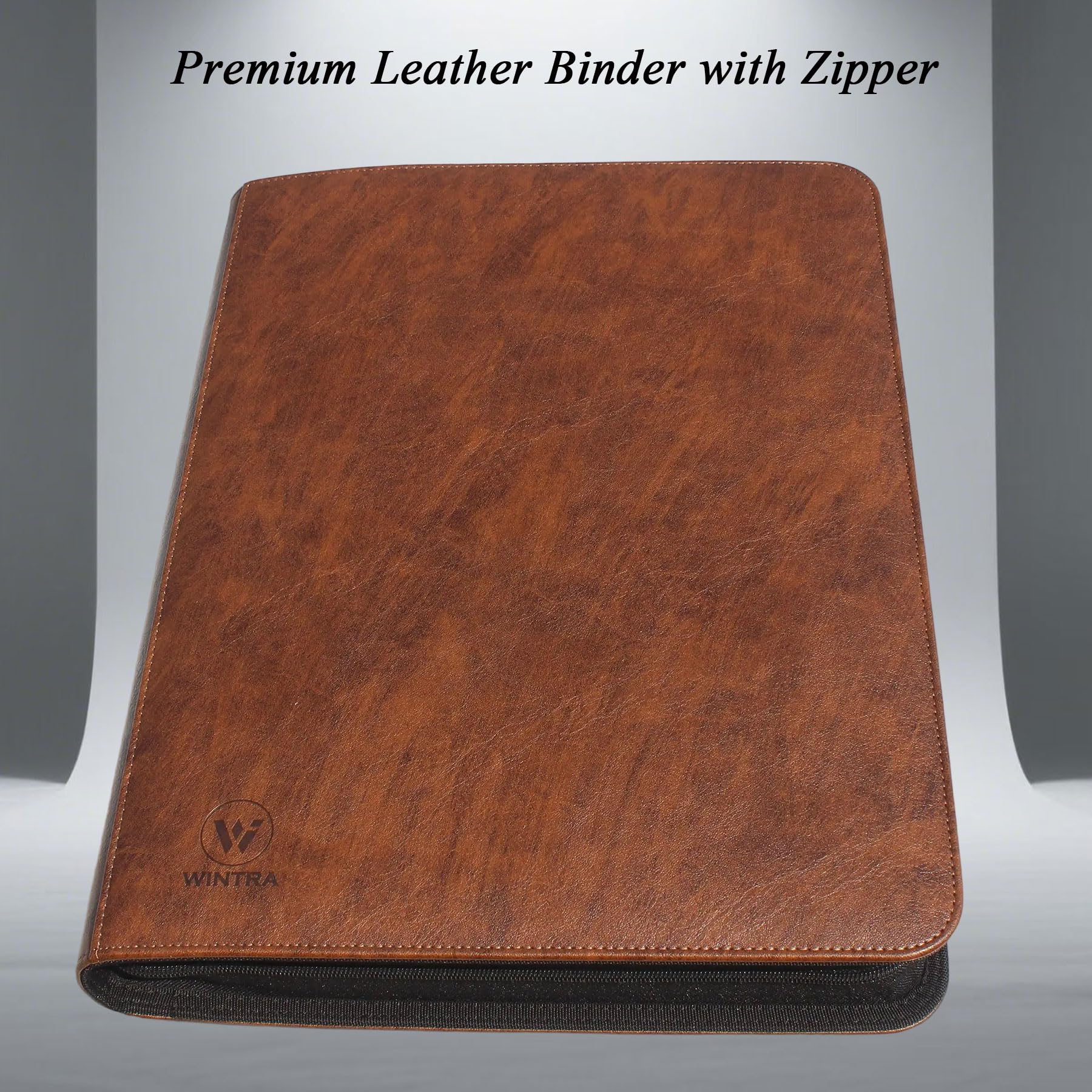 brown card binder Amazon.com: WINTRA Elegant Brown Leather 9-Pocket Toploader Binder, Holds  324 Top loader, 9-Pocket card Album for 3