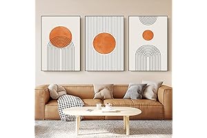 YIIBZBGY Orange Boho Poster Set for Lively Home Decor
