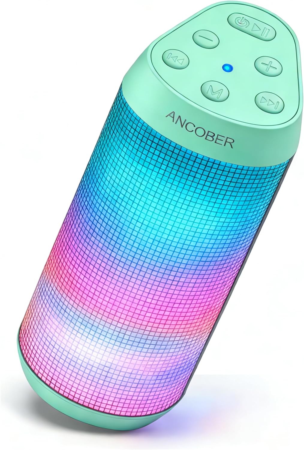 Portable Bluetooth Speaker, 2026 Wireless Speaker with HD Loud Stereo Sound, Cool Dynamic LED Lights, IPX4 Waterproof, TWS Pairing, BT5.3, Buit-in Mic, for Outdoor, Home, Party, Gift (LightGreen)