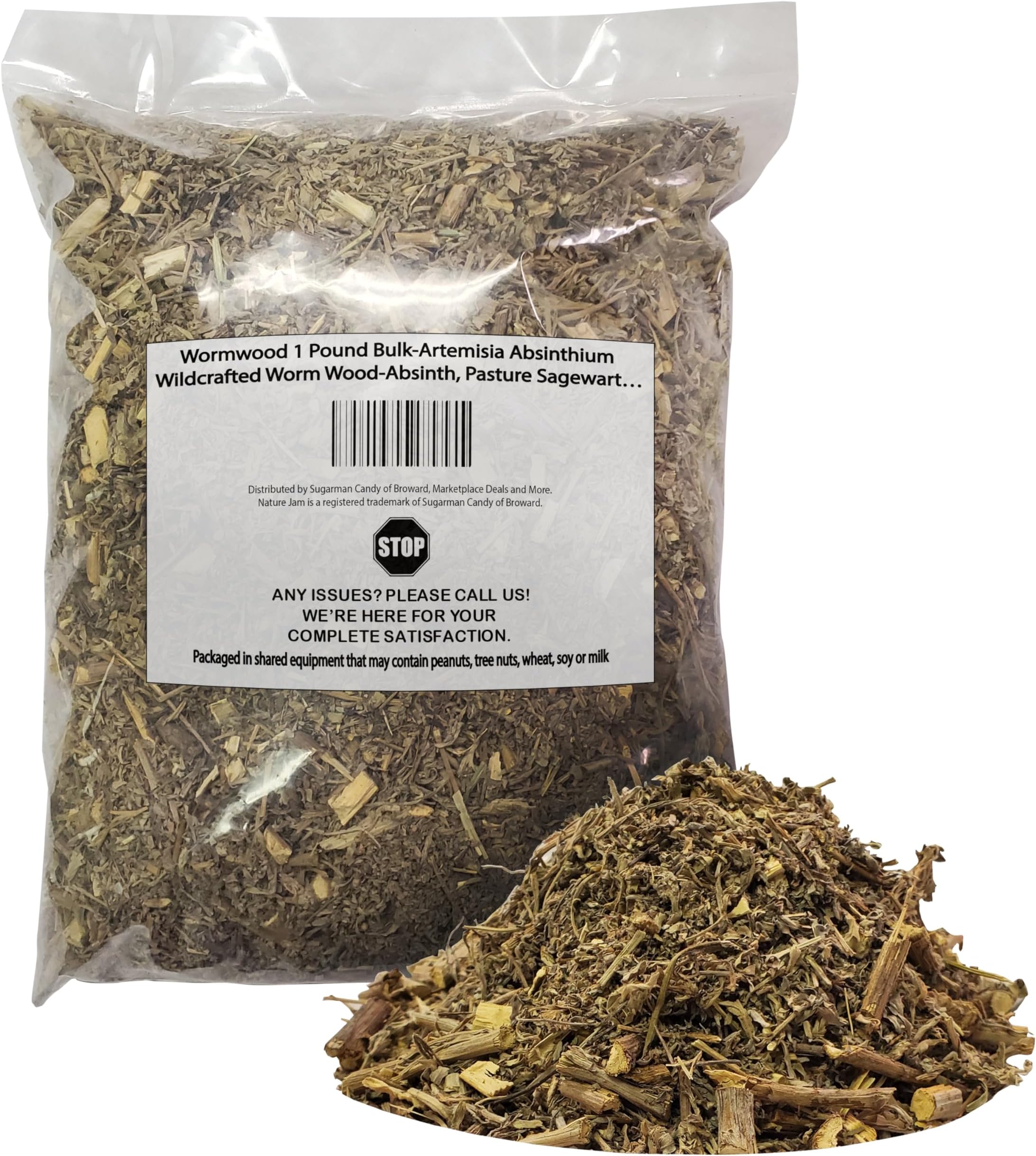 Wormwood 1 Pound Bulk-Artemisia Absinthium Wildcrafted Worm Wood-Absinth, Pasture Sagewart…