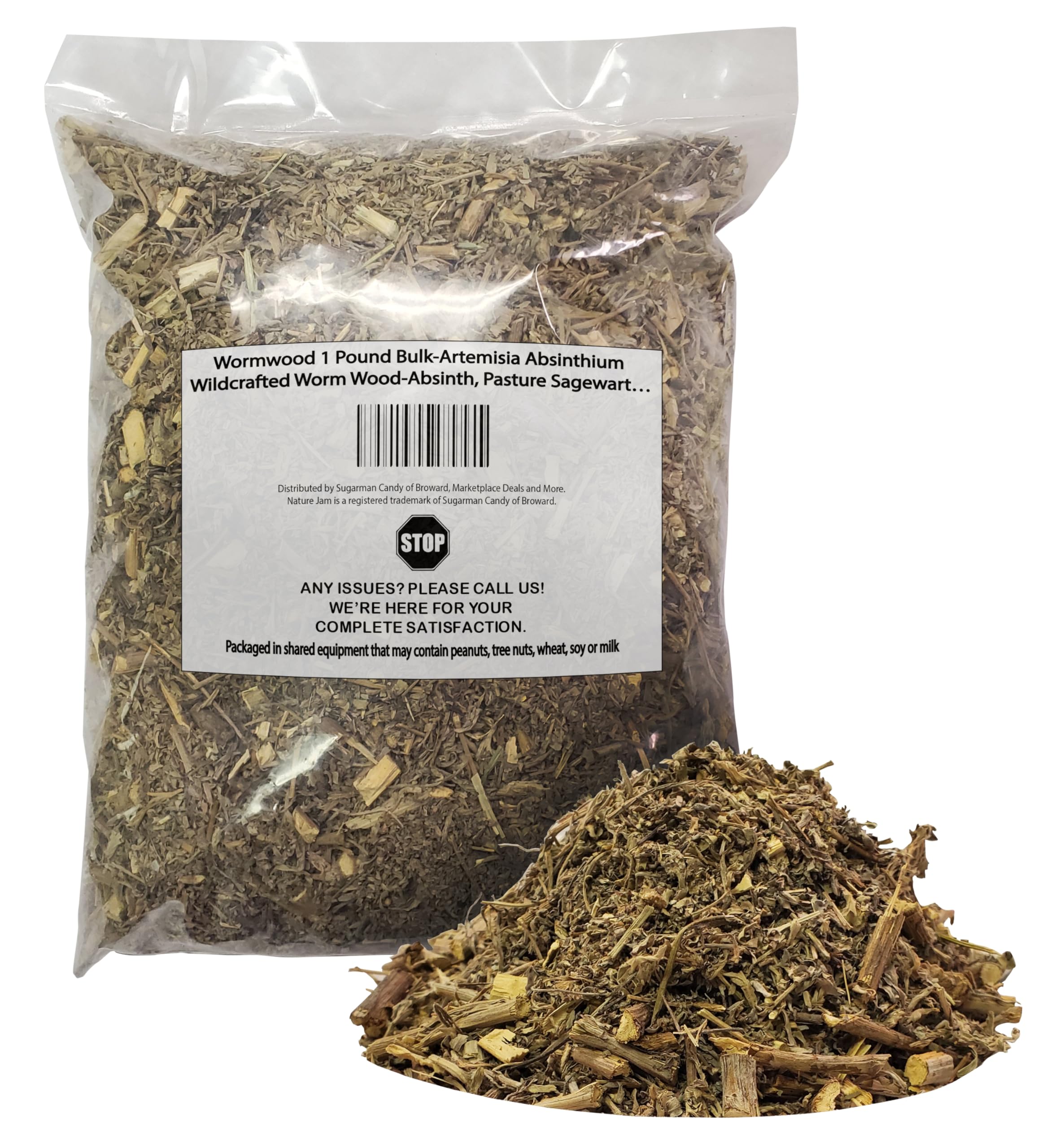 Wormwood 1 Pound Bulk-Artemisia Absinthium Wildcrafted Worm Wood-Absinth, Pasture Sagewart…