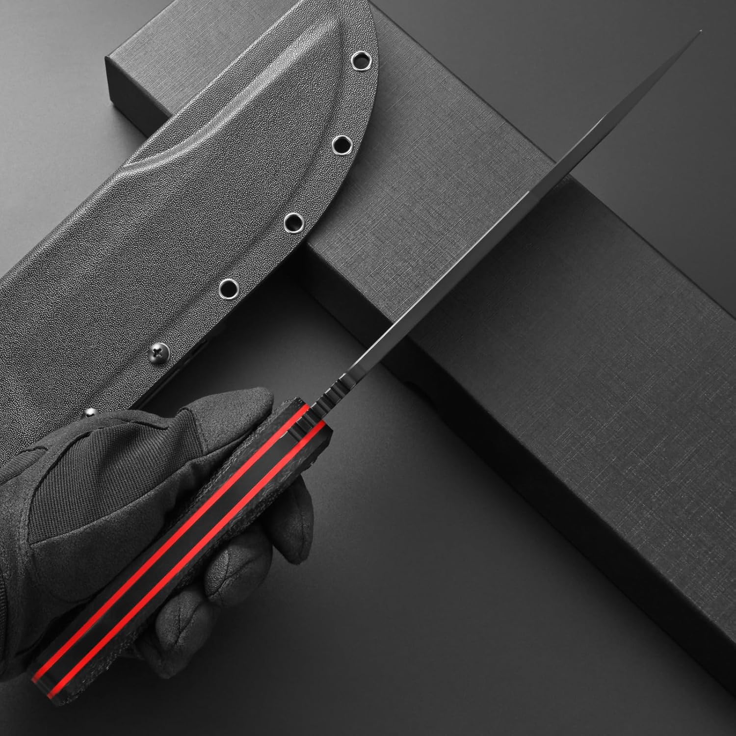 Eafengrow EF163 Fixed Blade Knife DC53 Steel Blade Micarta Handle Full Tang Heavy Duty Fix Knifes for Outdoor Camping Hunting