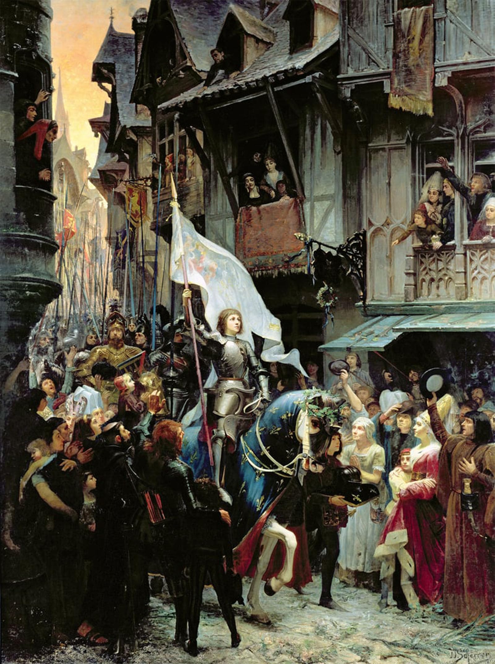 POSTERIIk Famous Modern Artwork Art Mural the Entrance of Joan of Arc Into Orleans on Th May by Jean Jacques Scherrer Oil Paintings Pictures for Home Decor 60x90cm