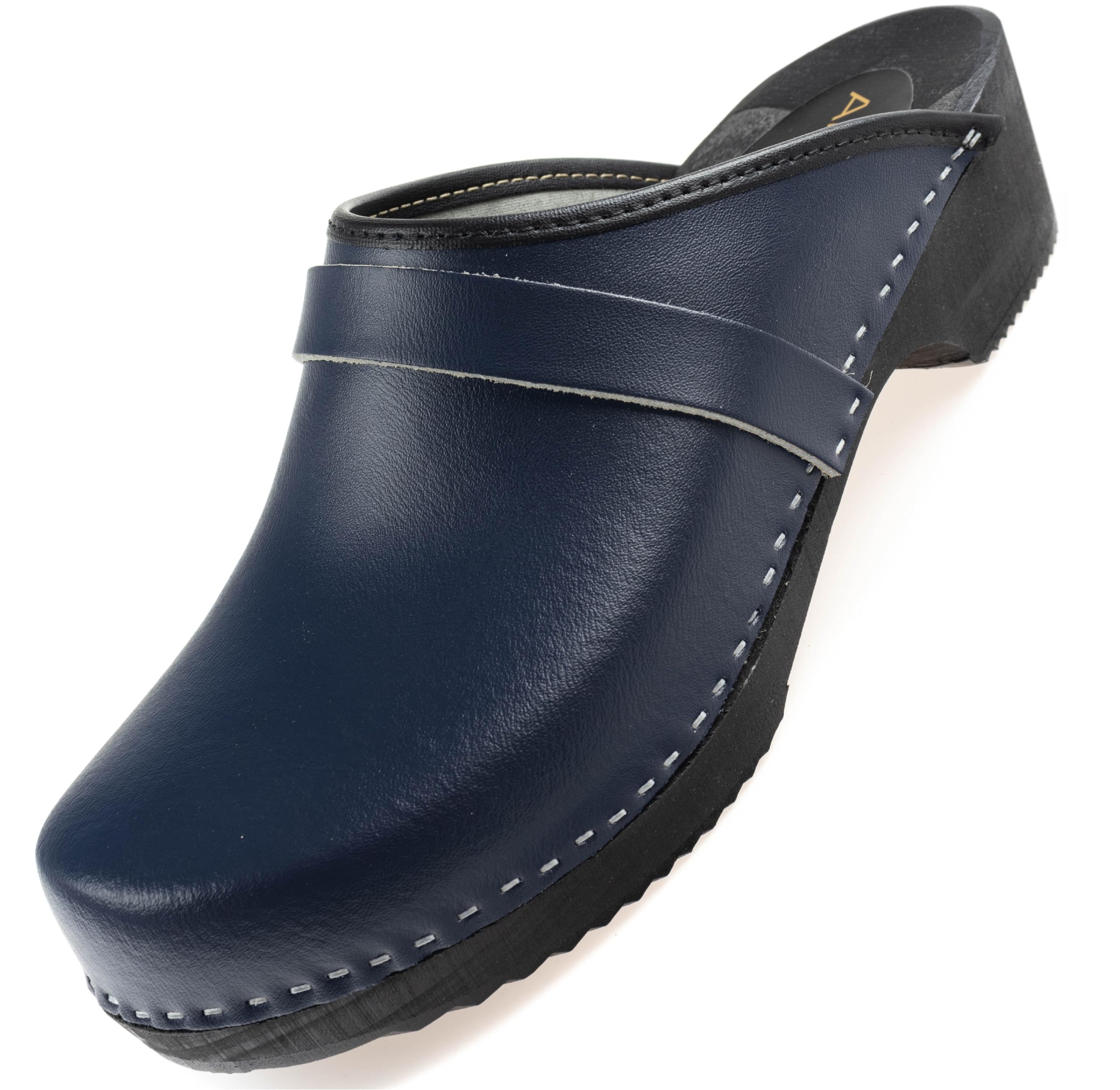 APREGGIO Herren Holzclogs aus Leder – Bequeme Holzschuhe, Praktische Gartenclogs 40/47 EU