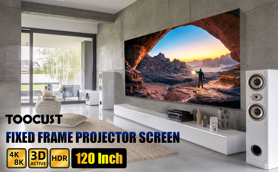 Amazon.com: Edge Free Fixed Frame Projector Screen 120 Inch