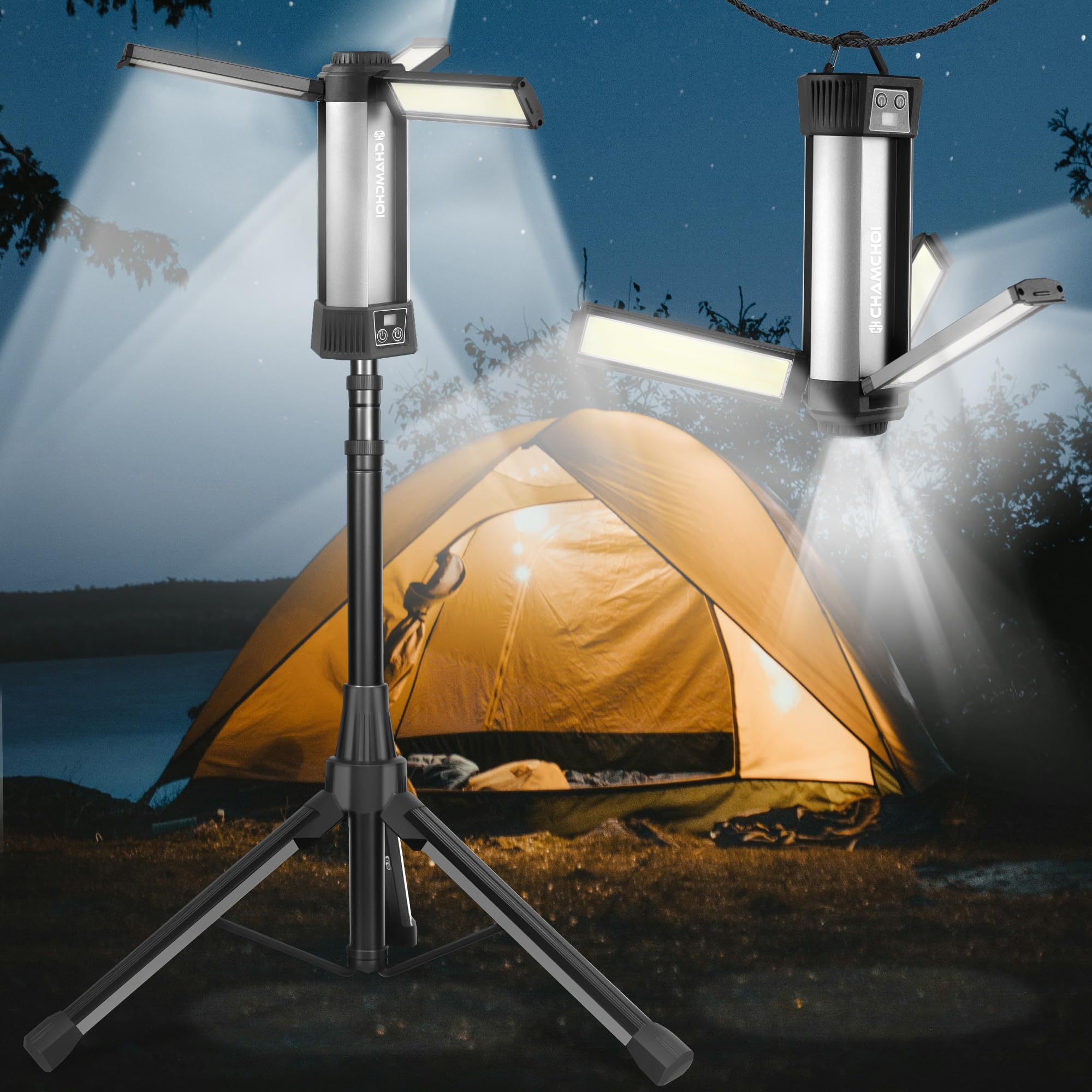 Amazon.co.jp: CHAMCHOI LED 投光器 充電式 ワークライト