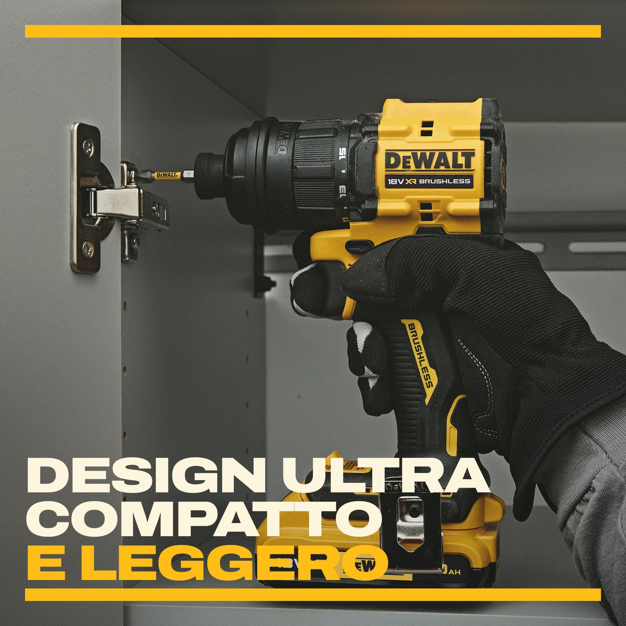 DEWALT Trapano Avvitatore Multi-Testa 18V XR con 4 Teste Intercambiabili, Borsa Morbida e Set inserti con 10 Pezzi da 57mm PH & PZ FLEXTORQ per Avvitatura, solo Utensile, DCD803KN-XJ