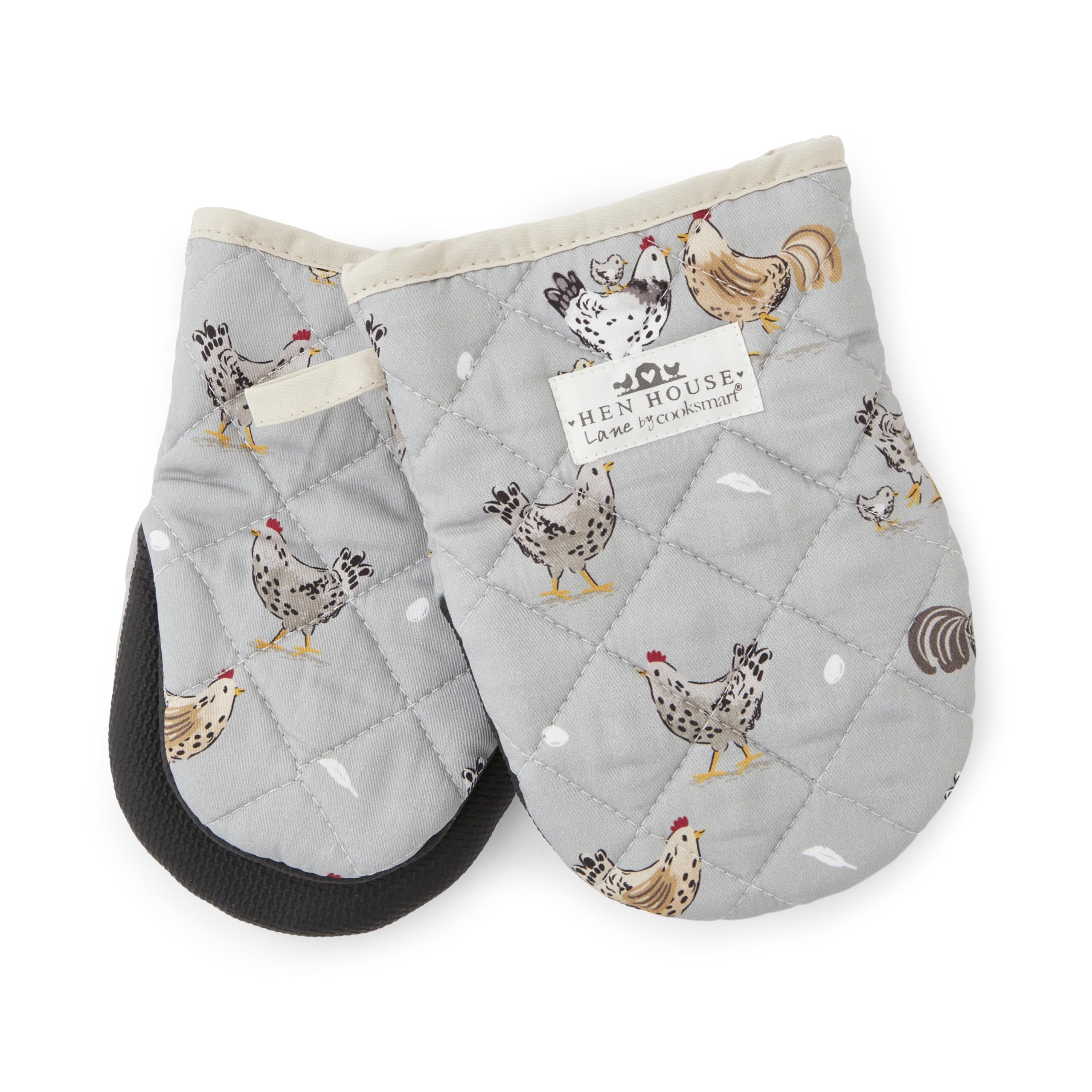 Cooksmart Hen House Lane Set of 2 Neoprene Microwave Mitts