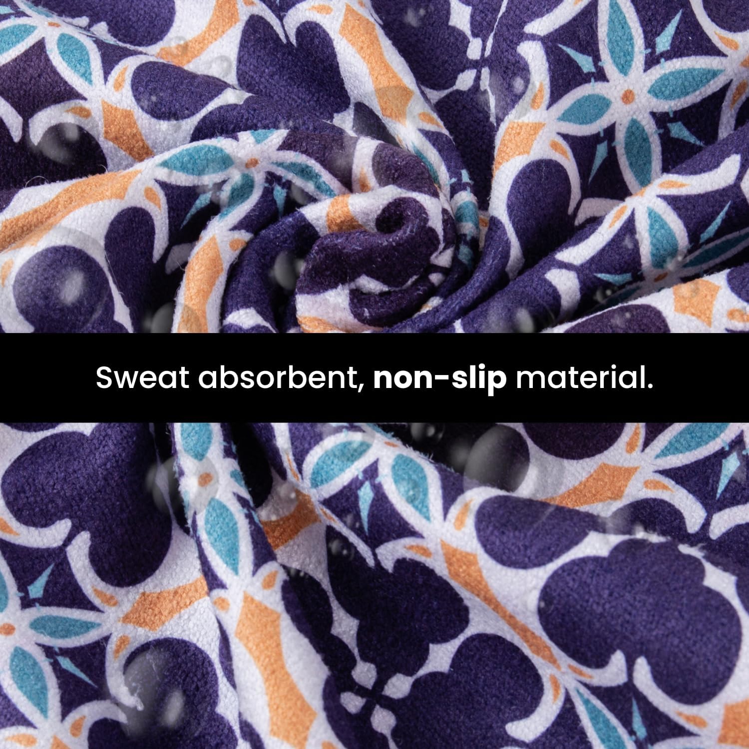 Yoga Grip Yoga Towel - Non Slip Hot Yoga Mat Towel With Corner Pockets, No-Skid Grip, and Built-in Alignment Lines | Soft, Moisture Wicking, and Sweat Absorbent | No Bunching, Stays in Place 72" x 25"