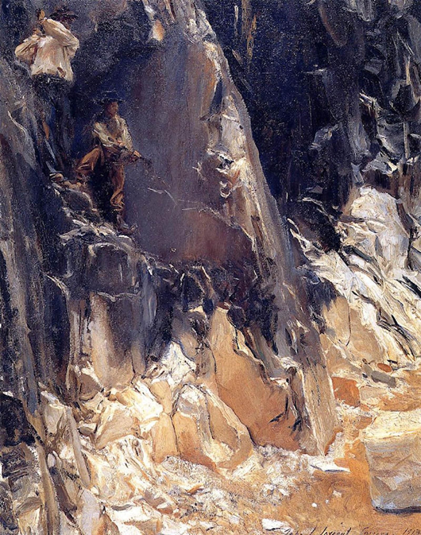 POSTERIIk Vintage Print Pop Art Landscape Artwork Marble Quarries At Carrara by John Singer Sargent Art Prints for Office Home Decor 60x90cm