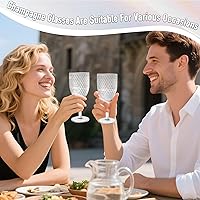 Vista 6 de 10 copas de vino de plástico de 13 onzas, copas acrílicas para tostar, vasos irrompibles para bar, fiesta, boda