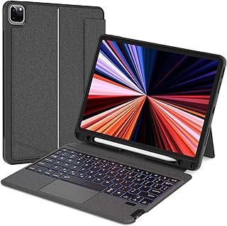 Capa com teclado para iPad Pro de 11 polegadas (2018/2020/2021), iPad 10ª geração, iPad Air 4/5ª geração, teclado magnético destacável com Bluetooth WIWU com capa protetora de silicone macio, touchpad, suporte para lápis
