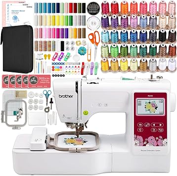 Brother PE545 4" x 4" Embroidery Machine with with 250+ Accessories including 40 Spools of Embroidery Theads