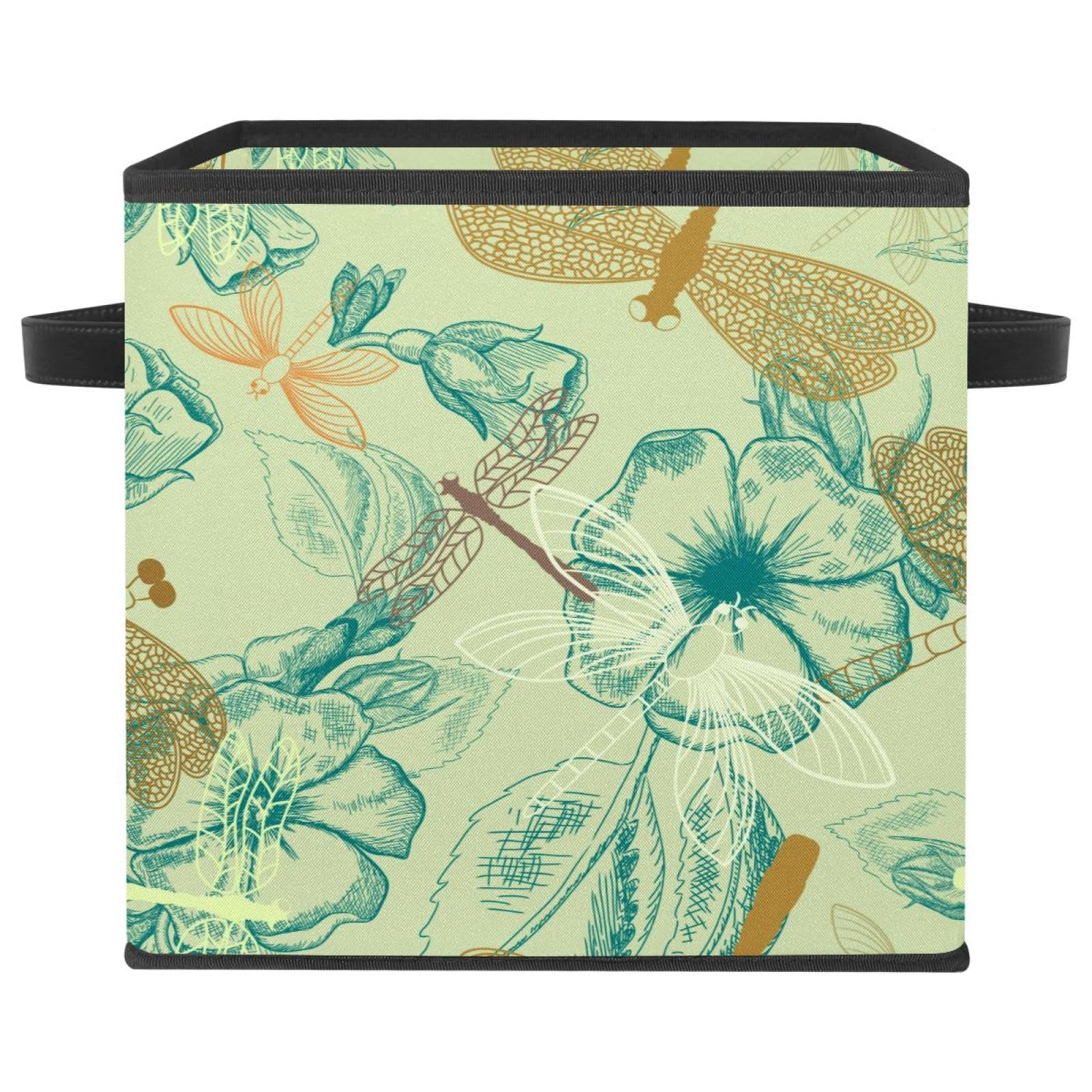 Boîte de rangement pliable en tissu style vintage pour placard et chambre