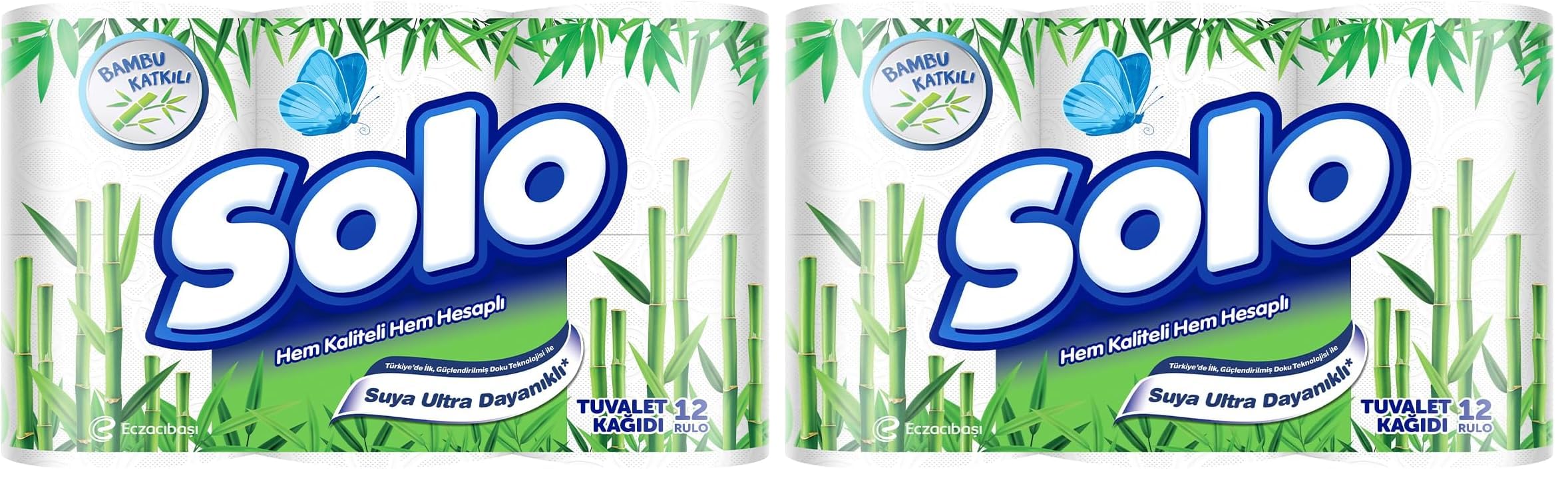 Solo Tuvalet Kağıdı Bambu Katkılı 12'li (2 paketi)