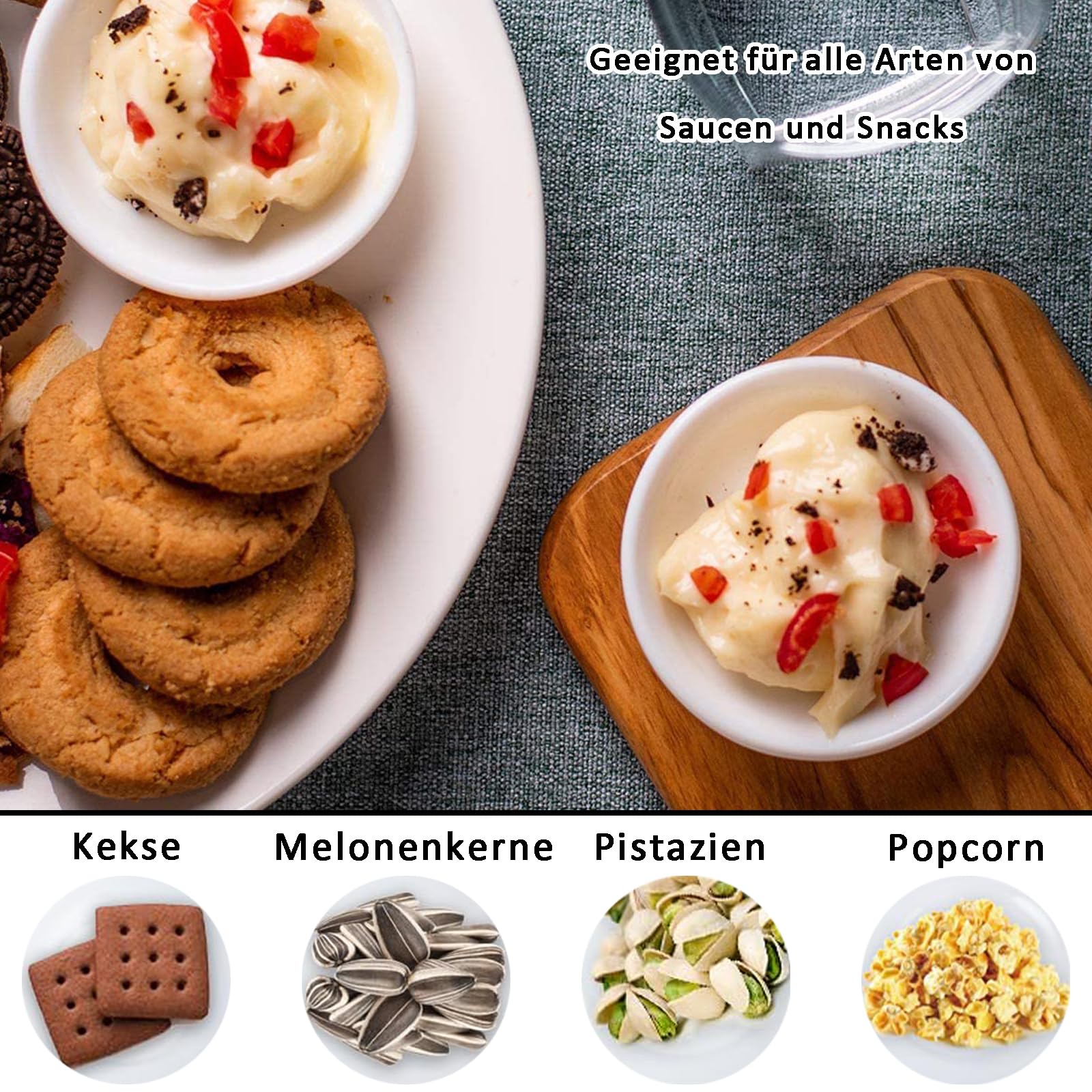 12 Bols à Sauce En Plastique PET Blanc | Réutilisables, Empilables | Pour Dessert, Sushi, Salade