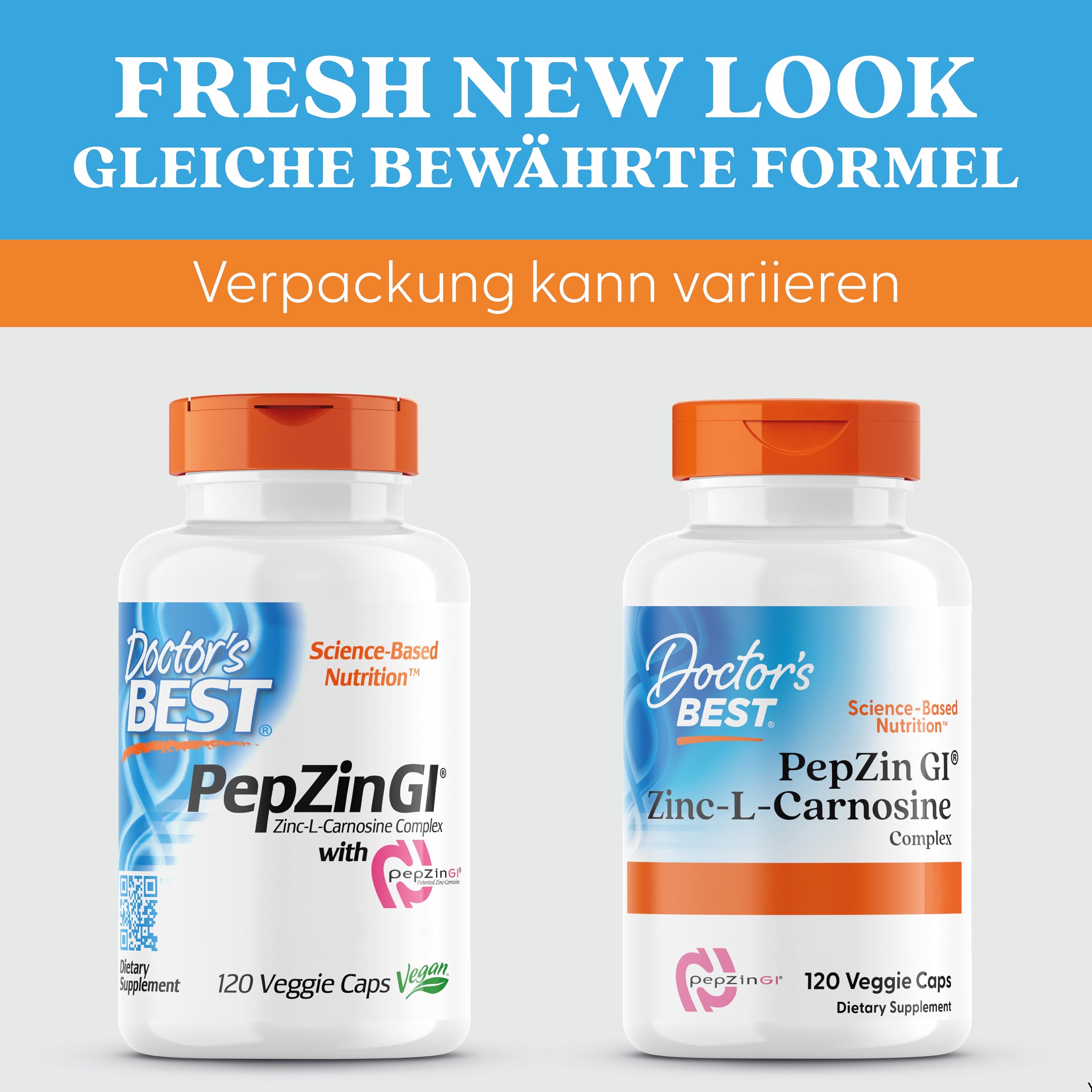 Doctor's Best, PepZinGl, Zink-L-Carnosin Komplex, 120 vegane Kapseln, Laborgeprüft, Mineralien, Glutenfrei, Sojafrei, Vegetarisch