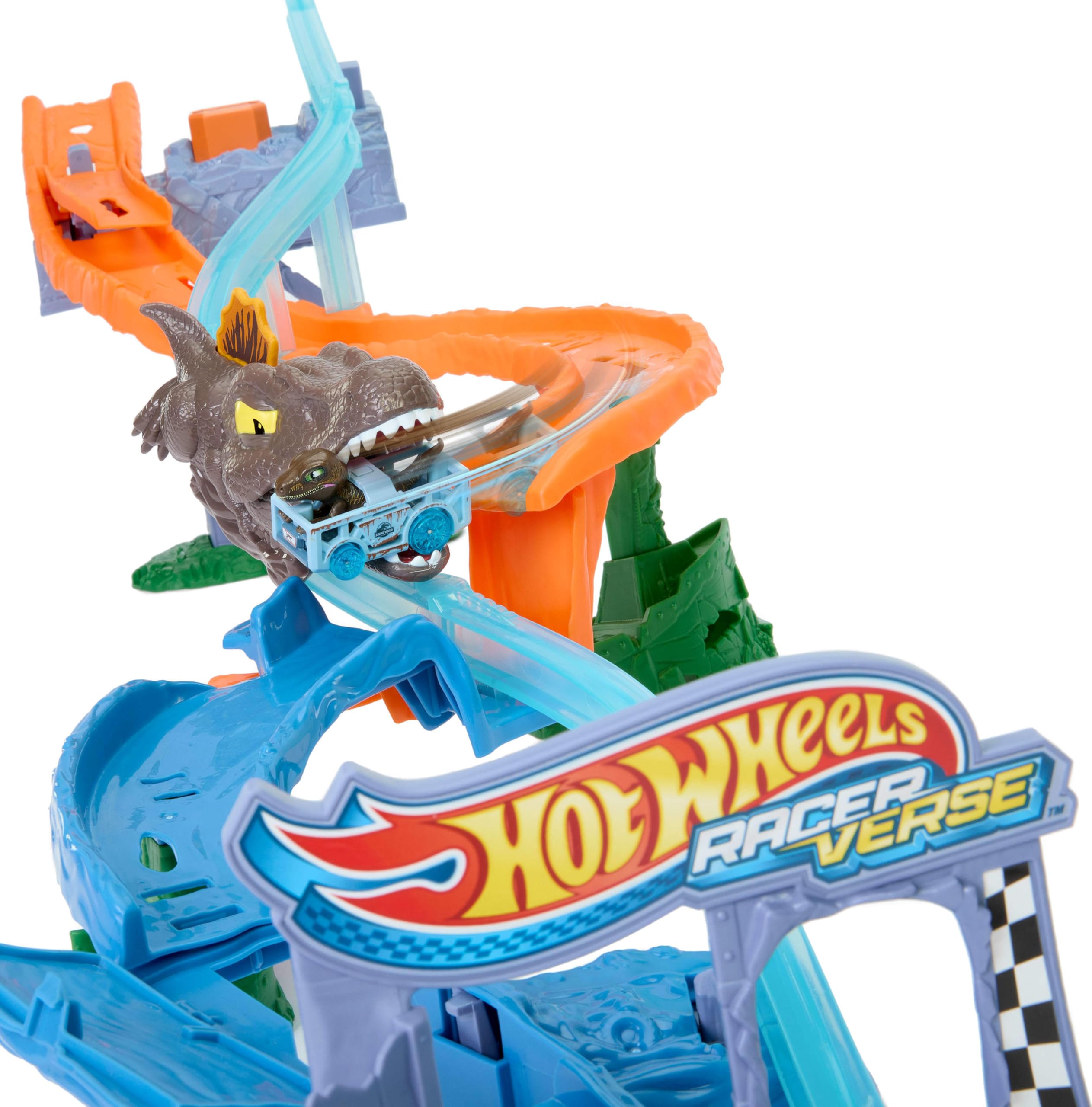 Hot Wheels RacerVerse Pista de Brinquedo Jurassic World para