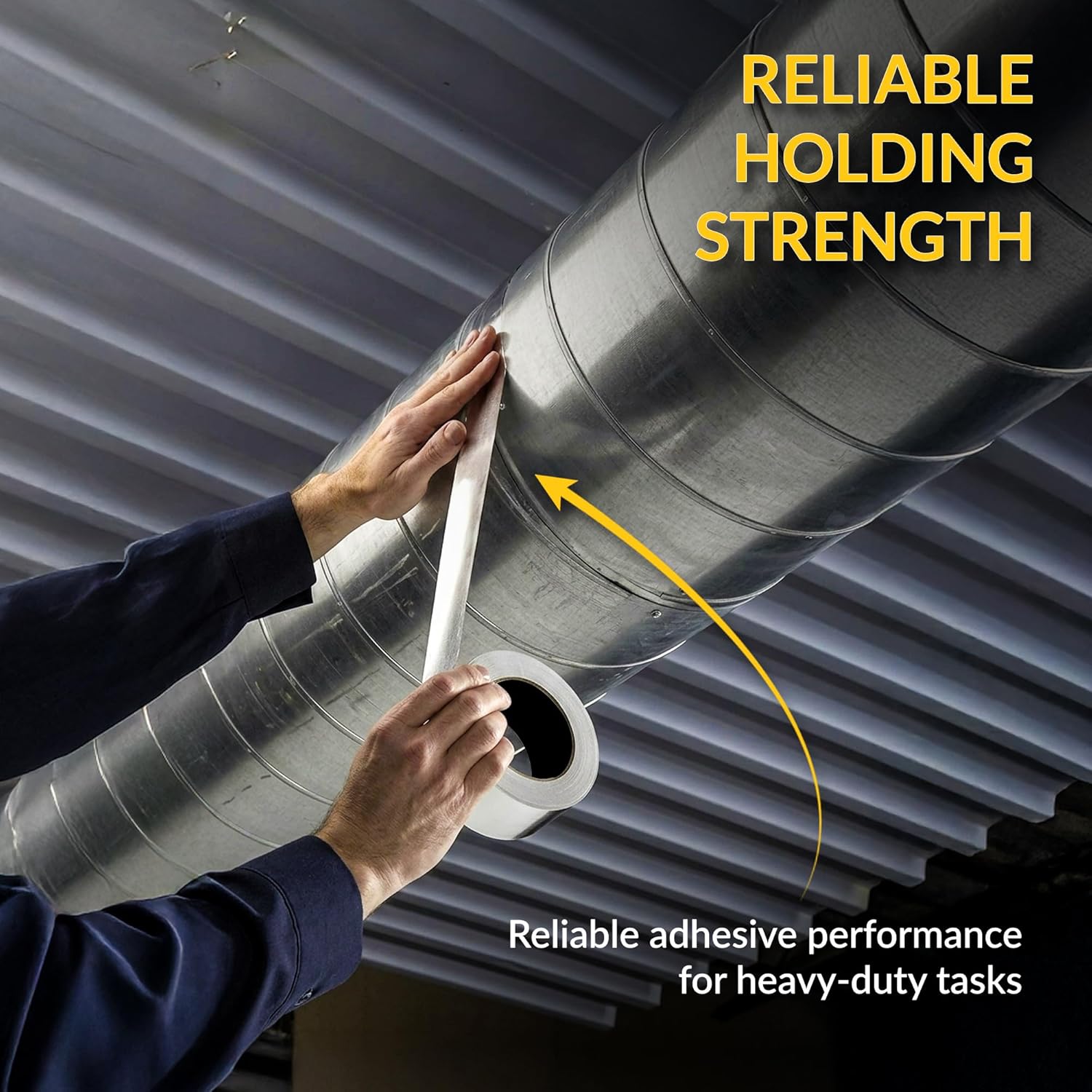 Brixwell Aluminum Foil Tape 2 Inch x 50 Yards, HVAC Tape, Heat Resistant Tape for Duct Sealing, High Temperature Aluminum Tape for Dryer Vent, Insulation, Exhaust Repair, Metal Seams - Pack of 4