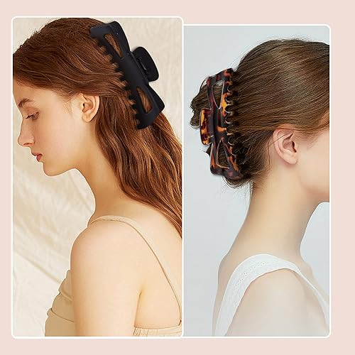 Miniatura 6 de Antmoilios Pinzas de garra extra grandes para cabello grueso 64 pulgadas agarre fuerte accesorios jumbo mate para mujer cabello largo rizado lindo