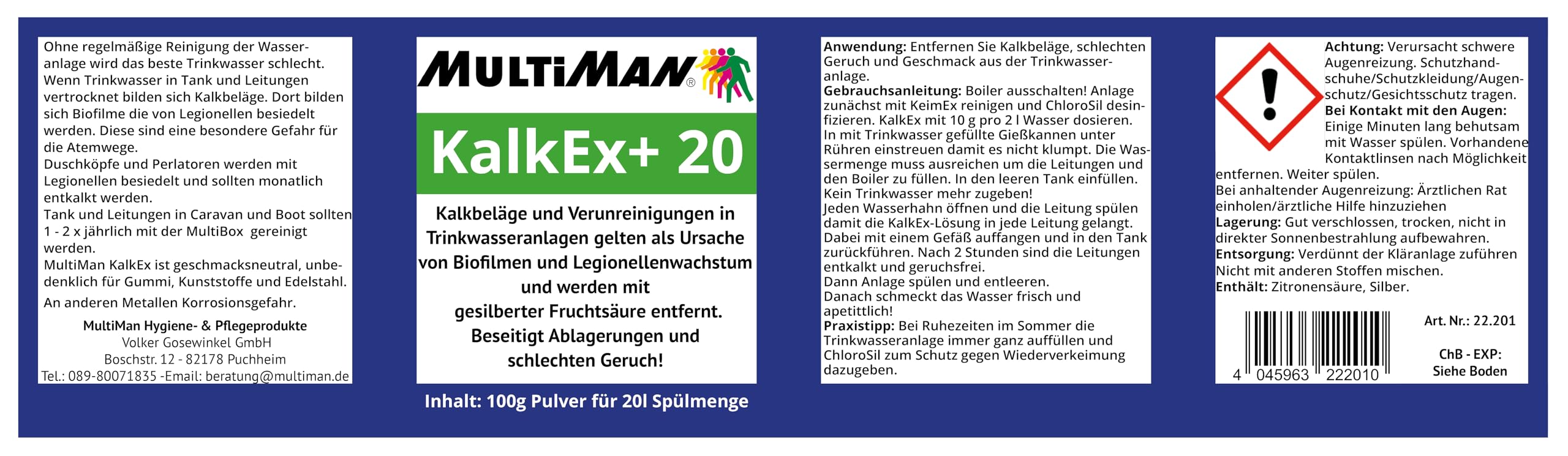 Multiman RedBox zur jährlichen Reinigung von Trinkwasseranlagen (Reinigung, Desinfektion und Entkalkung)