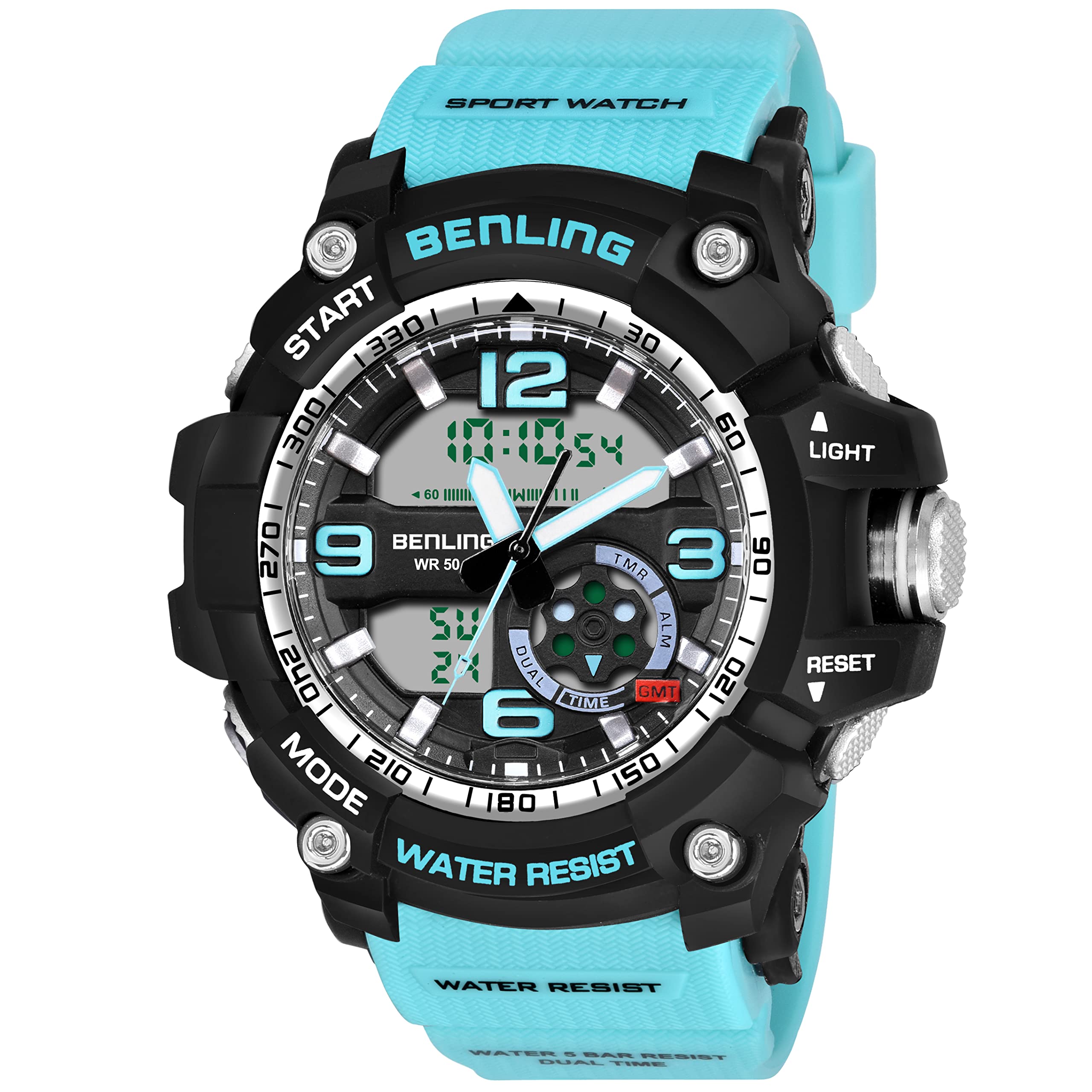 Benling 6006 Analog Digital Multifunctional Watch for Boys Mens, Alarm, EL Luminous Backlight, Water Resistant Upto 30 Meters, Casual Daily Use - Blue (B0BRNXFTLM) Amazon Price History, Amazon Price Tracker