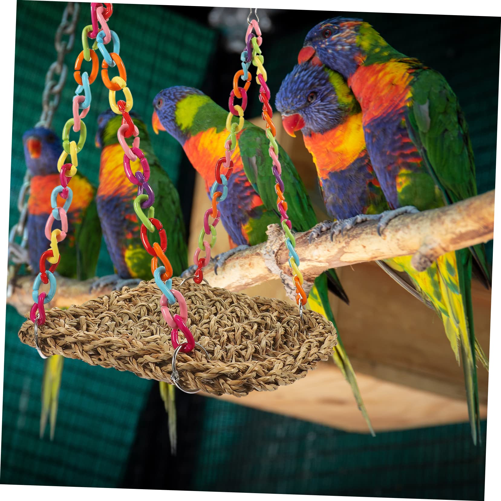 3stücke Vogelspielzeug Hängematte Aus Naturmaterial Kletterspielzeug Für Sittiche Und Papageien Zum Kauen Und Spielen Für Vogelkäfige Bewegung