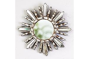 6-inch Peruvian Silver Sunburst Mirror: A Gleaming Accent for Your Walls