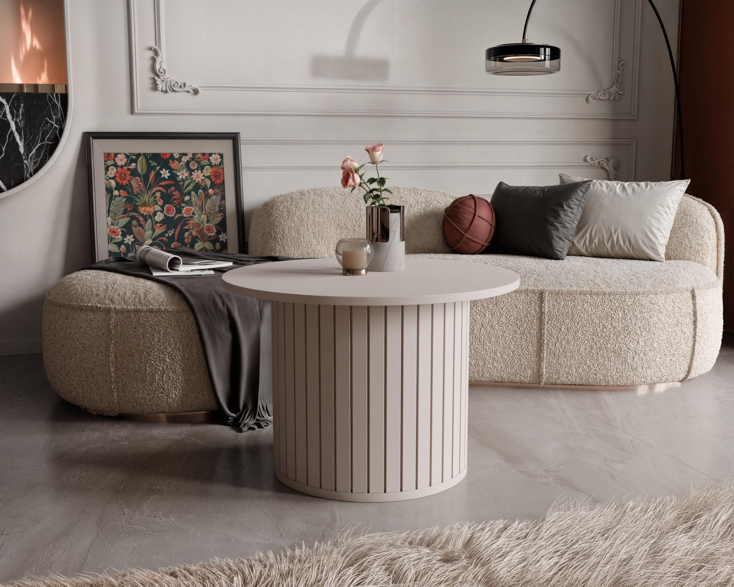 Runder Couchtisch SENTO 70 x 46,7 cm Kaschmir