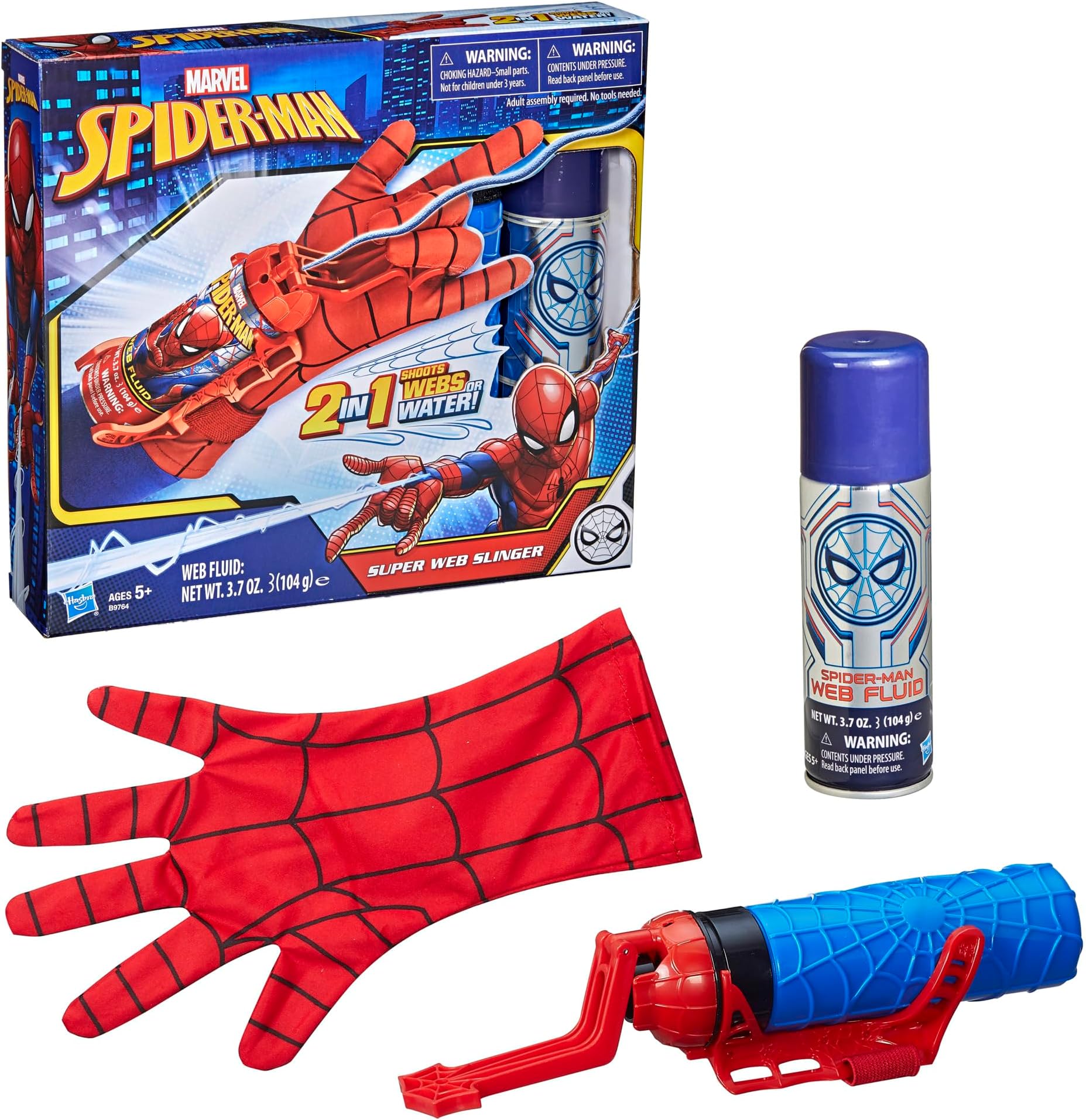 Spider-Man Super Web Slinger, 2-In-1 Shoots Webs or Water, Web Shooter Toy, Role-Play Toys, 5 Year Old Boys and Girls and Up (Amazon Exclusive)