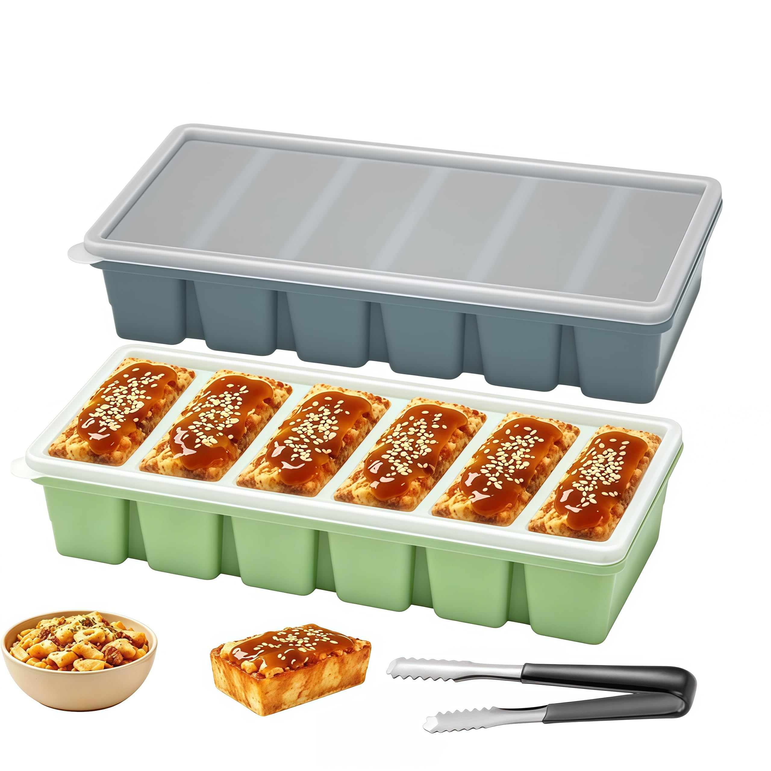 2 Pack Silicone Freezer Moulds，ilicone Soup Freezer Containers， Ice Trays for Free/zer, Freezer Storage Containers for Storing 100 ml Broth Soup Leftovers Sauce，Makes 12 100 ml Portions Cubes