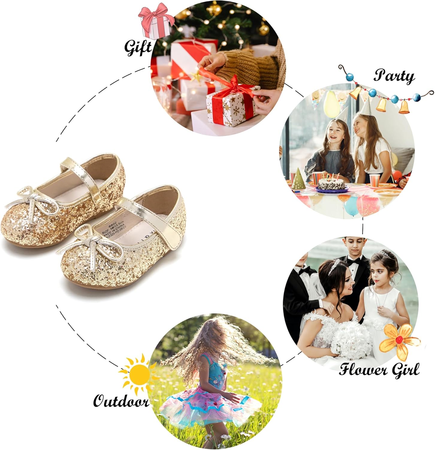 Felix & Flora Toddler Flower Girl Dress Shoes - Girl Ballet Flats Party School Shoes Wedding - Image 6