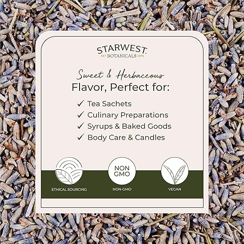 Miniatura 3 de Flores secas de lavanda orgánicas Starwest Botanicals, calidad superior, ZQB-6962, 1, 1