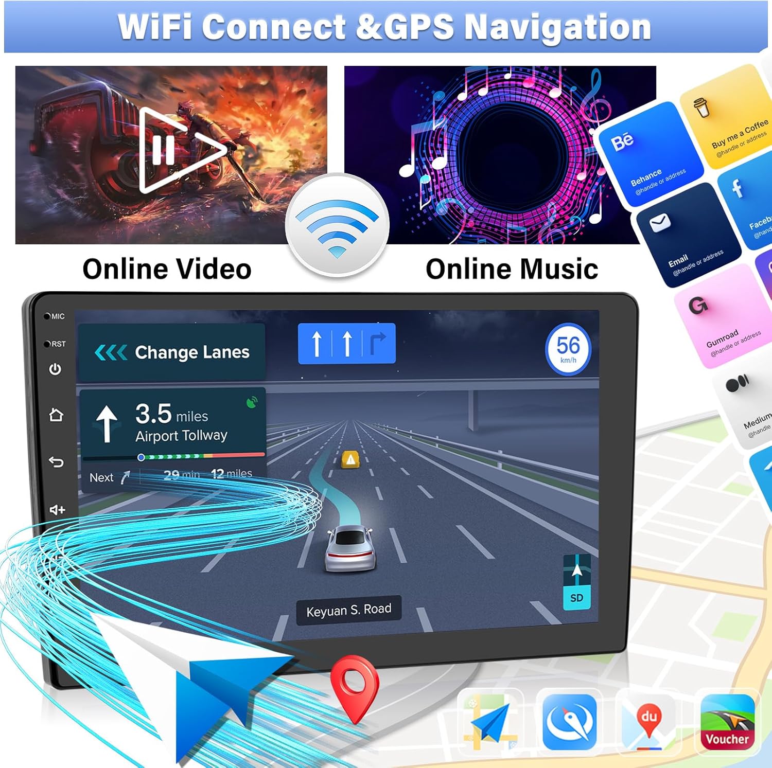 4+64G Android 13 Car Radio for Hyundai Sonata 2010-2015, 9'' HD 1280 * 720 Touchscreen Stereo with Wireless CarPlay Android Auto Mirror Link GPS Navi Bluetooth,WiFi,32EQ,SWC+Camera&Mic