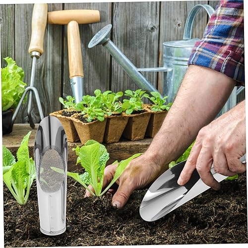 Miniatura 4 de Yardwe 2 unids acero inoxidable portátil de suelo pala tamiz diseño suelo aflojar pala pala de suelo cuchara para plantar