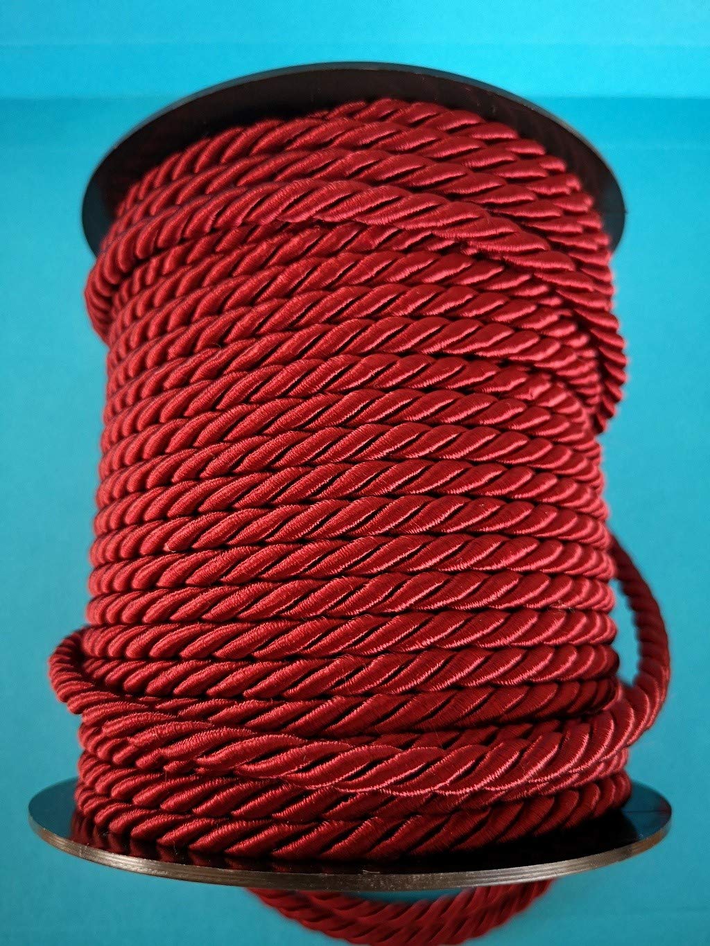 PIZZITALIANI - Cordone Intrecciato 6mm x 25m, Rosso Bordeaux – Corda Decorativa Flessibile, Passamaneria, Cordoncino per cucito, Artigianato, Bricolage, DIY e Fai da Te, Made in Italy
