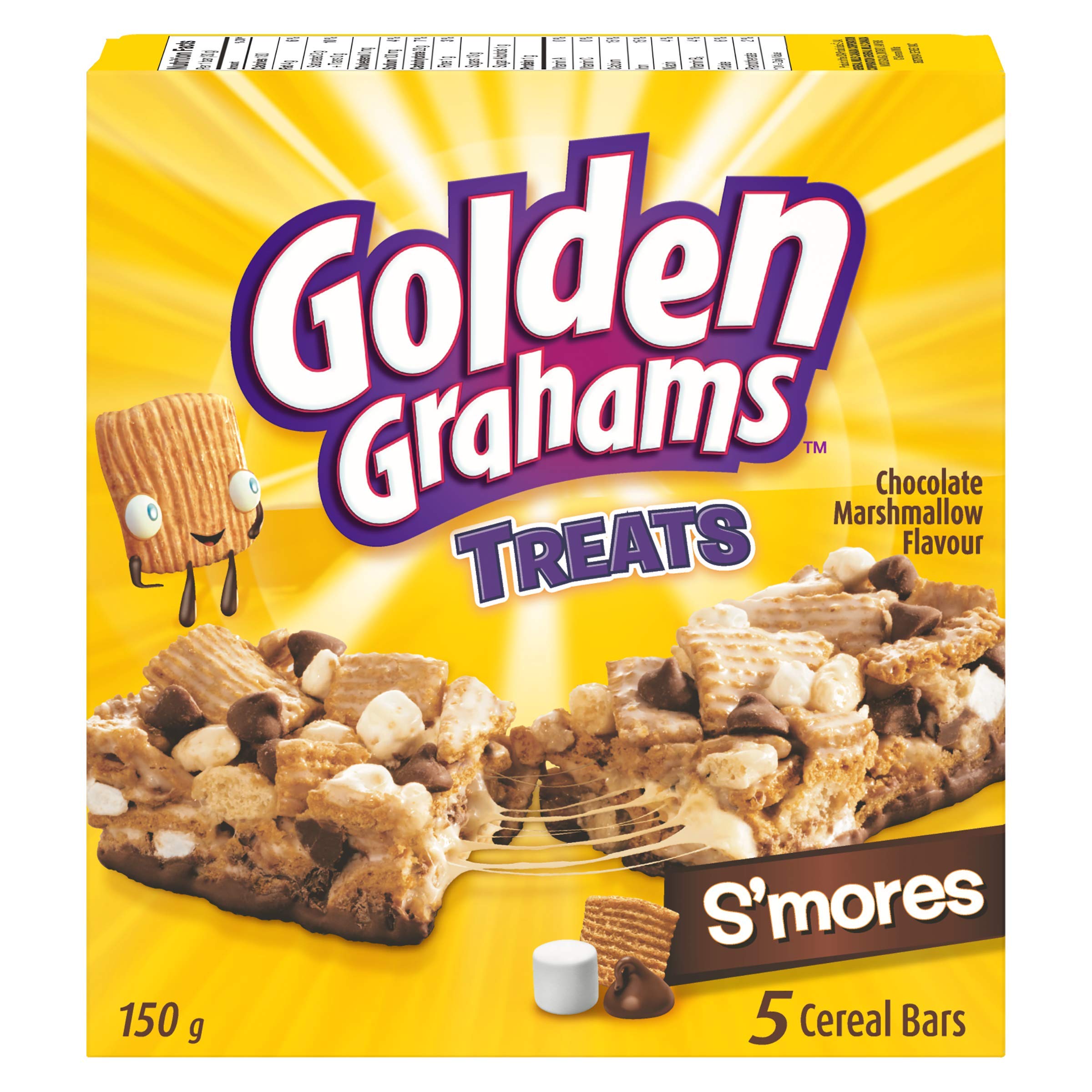 Golden Grahams Chocolate Marshmallow Smores Cereal Bars 5ct 150g