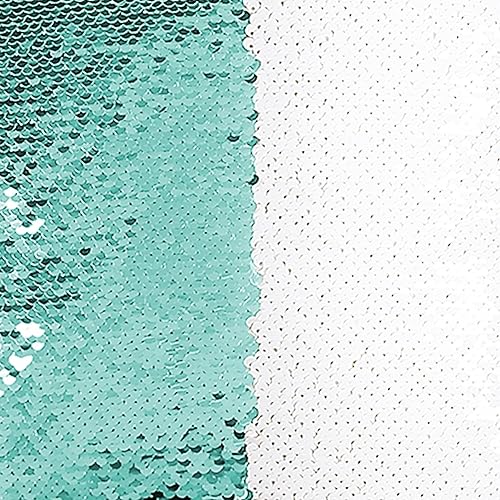 Miniatura 10 de Lush Decor, Cortina de ducha de lentejuelas de sirena blanca y rubor de 72 x 72 pulgadas