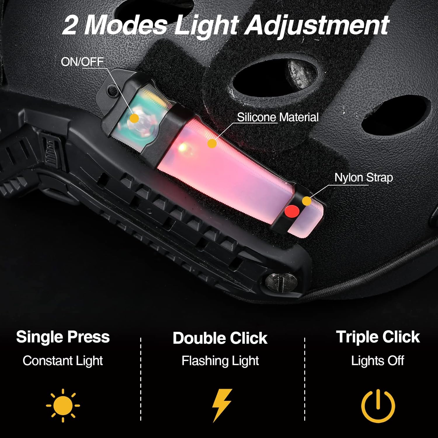 Personal Identification Marker - Tactical Helmet Light, Portable Survival Signal Light for Hiking, Boating, Cycling, Fishing